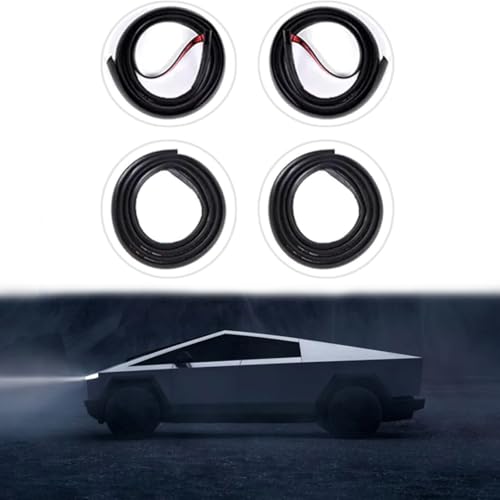 TSTESE 4 Pack Soundproof Sealling Strips Compatible with Tesla Cybertruck Cyber Truck 2024 2025 2023 Cyberbeast Accessories Door Seal Kit Soundproof Weather Draft Strip Wind Noise Reduction Sound Proofing - Image 1