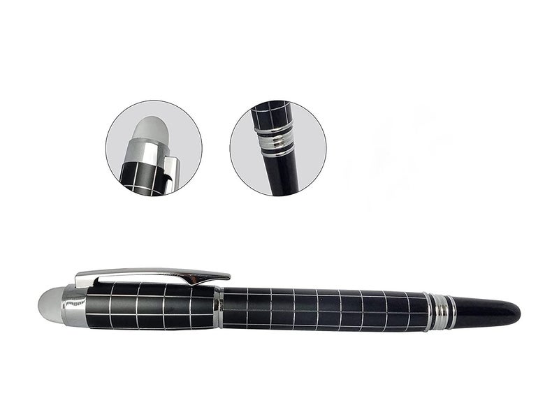 Goldleaf Neo Baoer 79 Starwalker Cross Line Fountain Pen Silver Trim Checked - Image 2