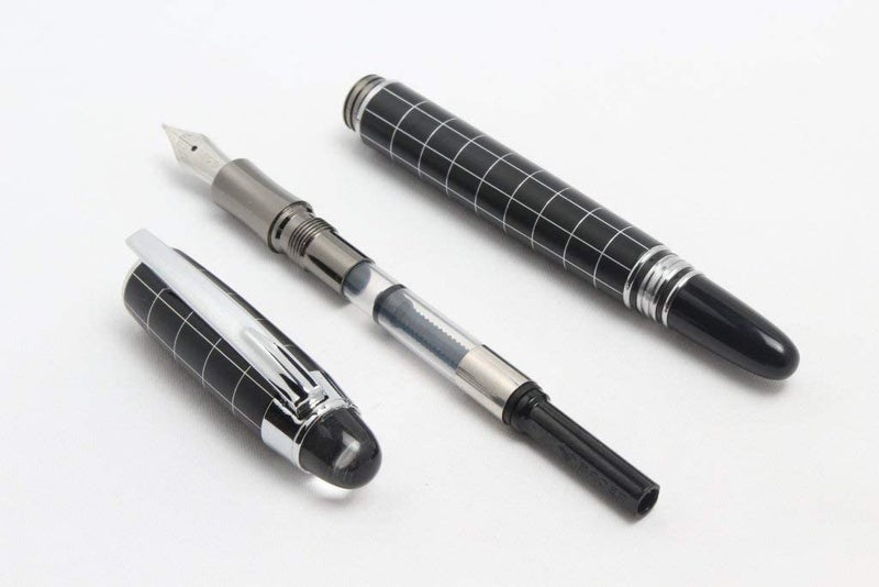 Goldleaf Neo Baoer 79 Starwalker Cross Line Fountain Pen Silver Trim Checked - Image 1