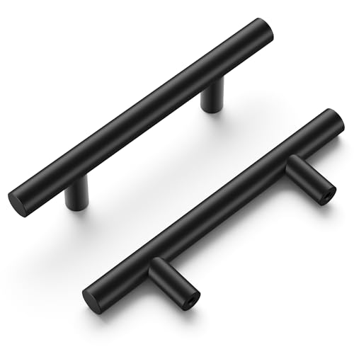Hickory Hardware 10 Pack Kitchen Cabinet Handles, Drawer Pulls for Doors & Dresser Drawers, Hardware for Bathroom, 3 Inch Hole Center, Matte Black, Heritage Collection - Image 1