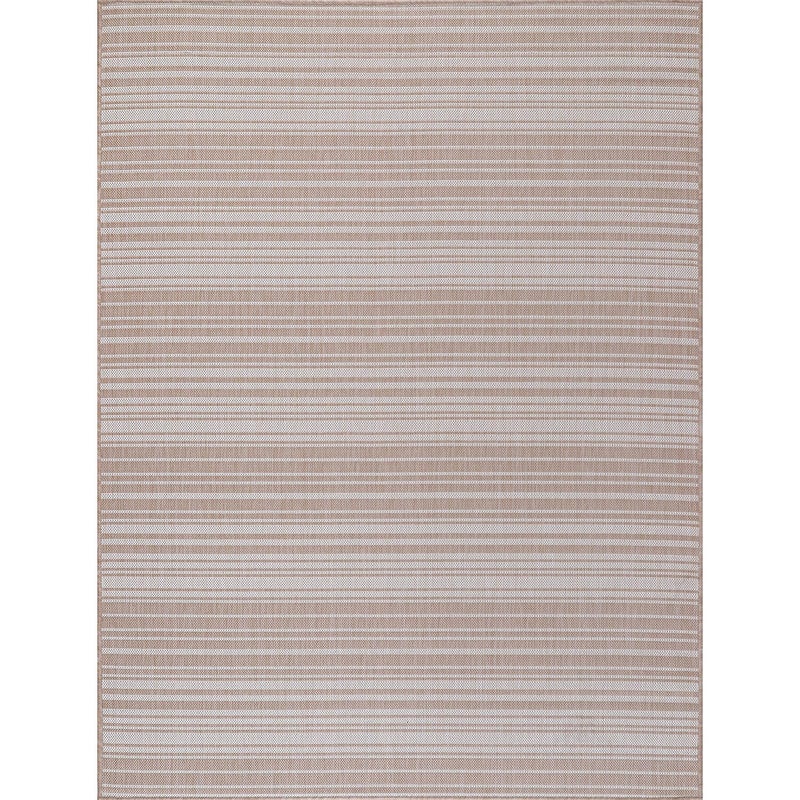 Luul Home Stripe Outdoor Rug 5x7 Washable Outside Carpet for Indoor Patio Porch Waterproof Easy Cleaning Non Shedding Area Rugs Beige 5 x 7 - Image 2