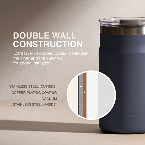 LocknLock Metro Mug Premium 18/8 Stainless Steel Double Wall Insulated with Handle Perfect for table with Lid, Black, 16 oz - Image 4