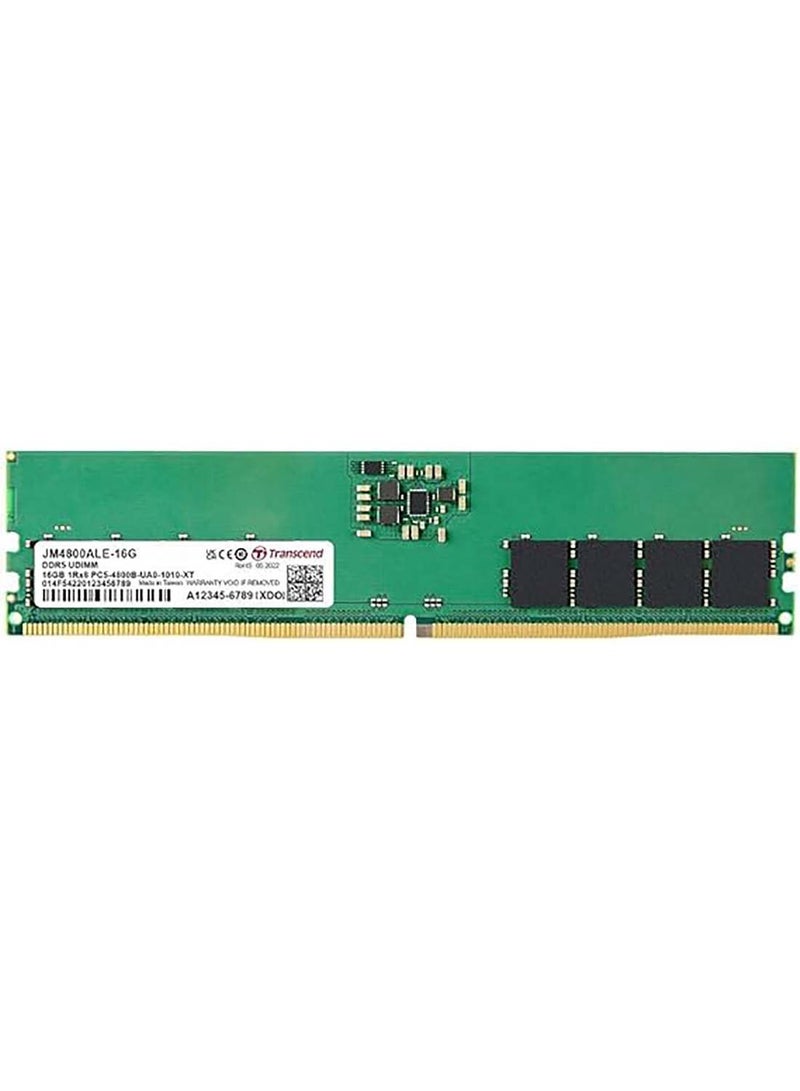 Transcend 16GB JM DDR5 4800 U-DIMM 1Rx8 16Go JM DDR5 4800 U-DIMM 1Rx8 2Gx8 CL40 1.1V DESKTOP RAM - Image 1