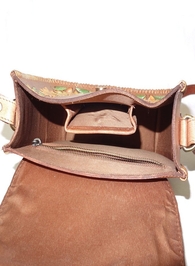 cords craft, Top Grain Leather Bag, Shoulder Bag, Leather Sling Bag for Women, Bag for Mom, Leather Purse, Christmas Gift Bag (Red & Brown) - Image 4