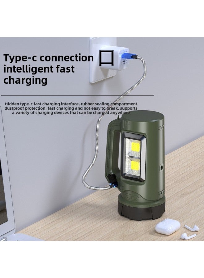 High-power Super Bright Flashlight Strong Light Charging Portable Lamp Searchlight Outdoor Long-range Emergency Long Endurance-Color:Black And Silver (solar Model) + Bracket - Image 4