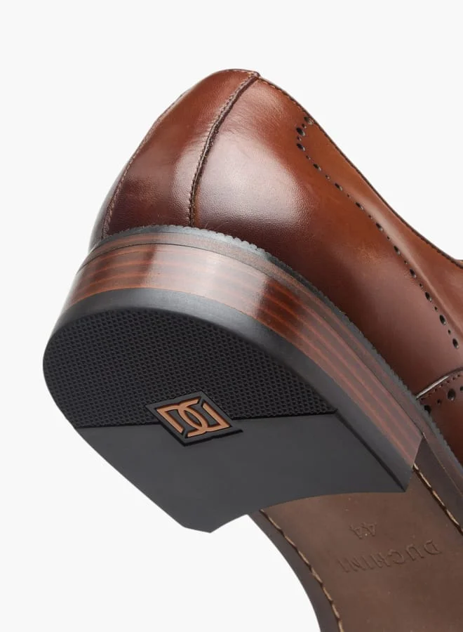 DUCHINI Men's Perforated Detail Lace-Up Oxford Shoes