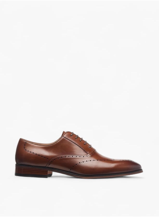 DUCHINI Men's Perforated Detail Lace-Up Oxford Shoes  - Image 3