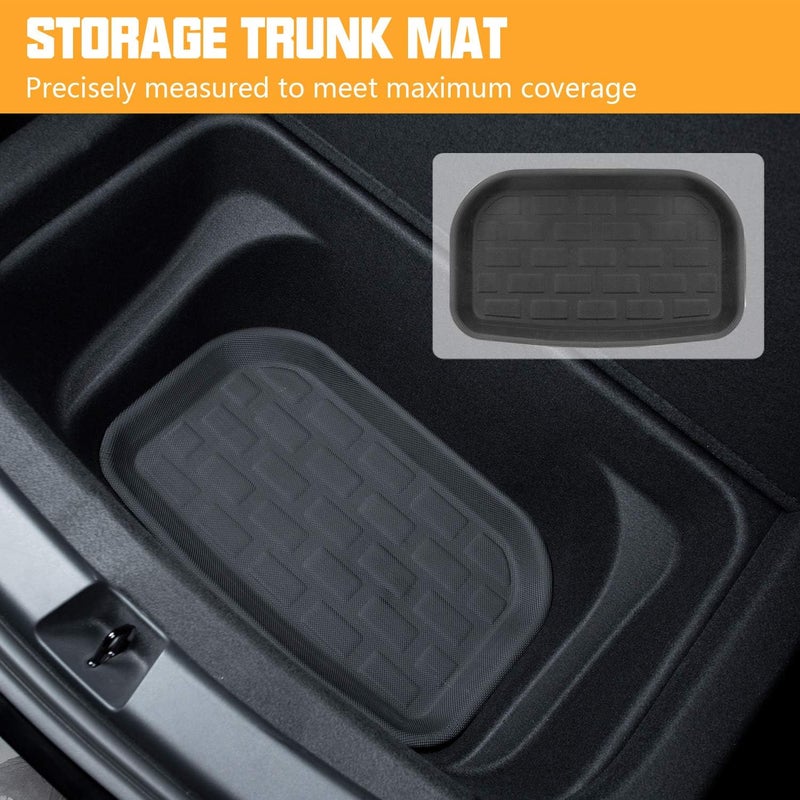 ROCCS حصائر صندوق السيارة الأمامية والخلفية ROCCS متوافقة مع تسلا موديل Y 2024 2023 2022 2021 - حصيرة تخزين للبضائع لجميع الأحوال الجوية - حماية صندوق خلفي غير قابلة للانزلاق ومقاومة للماء 3D، عبوة من 2 - Image 5