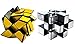 TANCH Mirror Speed Cube Set 2 Pack of 3x3 Mirror Silver Cube and Gold Wheel Cube Twisty Skewb Magic Speedcubing Bundle Puzzle - Image 2
