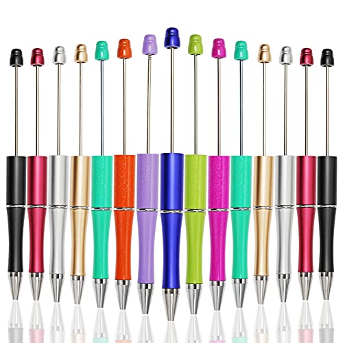 jiebor 15Pcs Beadable Bead Ballpoint Diy Cute Cool Pens for Students Teacher Bridal Graduation Christmas Gift Office Supplies Black Ink - Image 1