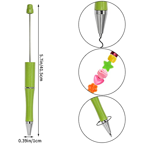 jiebor 15Pcs Beadable Bead Ballpoint Diy Cute Cool Pens for Students Teacher Bridal Graduation Christmas Gift Office Supplies Black Ink - Image 3