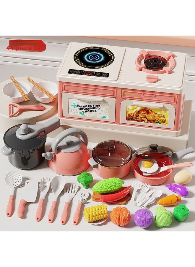Children's Cross-Border Special Supply Of Children's Play House Kitchen Toy Set For Girls To Simulate Cooking, Frying And Cutting Fruits For Men And Women