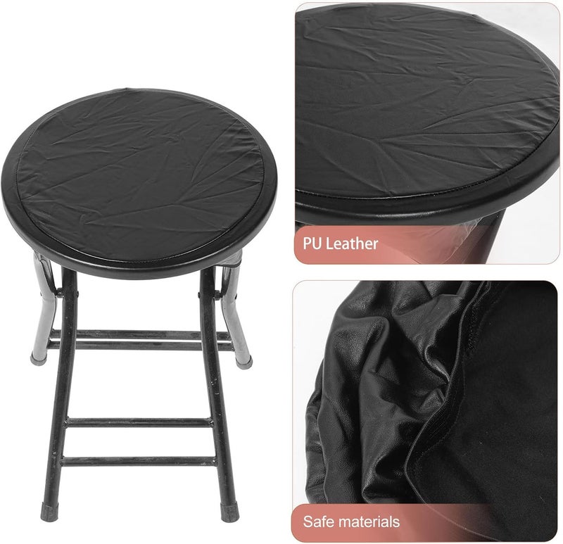 Garneck Waterproof Pu Material Bar Stool Cover Round Stretchable Chair Protector 28-35cm Elastic Seat Slipcover for Dining Counter Stools - Image 3