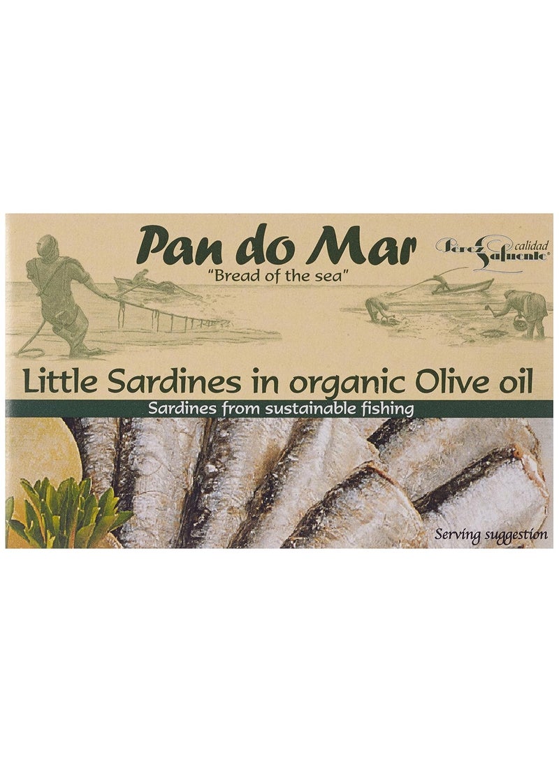 Pan do Mar Little Sardines In Organic Olive Oil 120G - Image 1