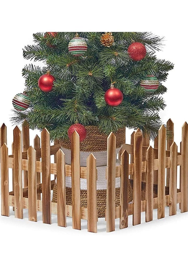 LINGWEI Miniature Decorative Wooden Picket Fence Border - Image 1