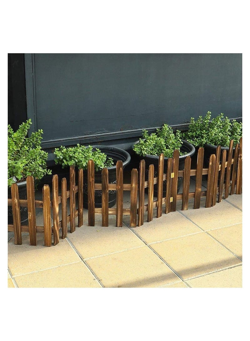 LINGWEI Miniature Decorative Wooden Picket Fence Border - Image 4
