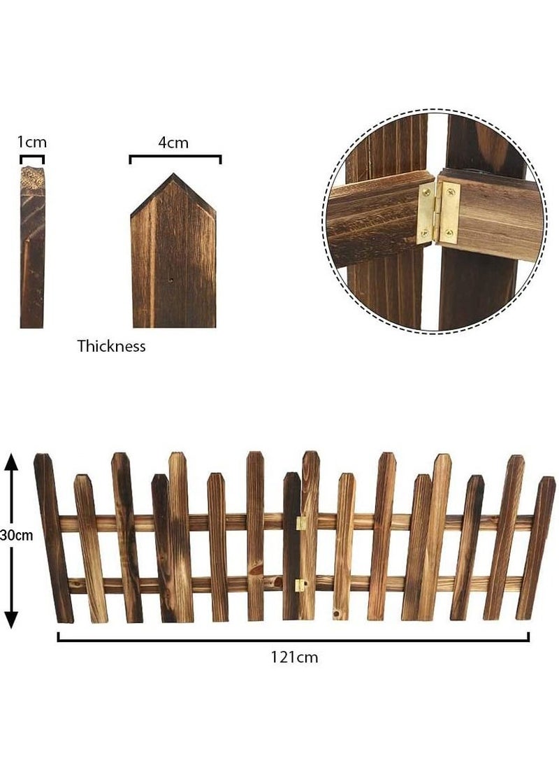 LINGWEI Miniature Decorative Wooden Picket Fence Border - Image 3