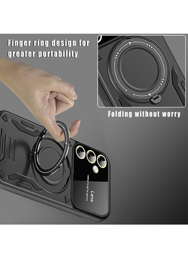 Samsung Galaxy A15 5G/4G Case Back Cover with Magnetic Stand 360° Rotate Ring and Camera Len Protector 【Grade Drop Protection】 Anti-Scratch Shockproof Phone Accessory - Image 4