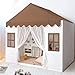 Avrsol Kids Play Tent with Mat Large Playhouse Play Tent Indoor for Girls Boys Kids Tent Toys for Toddlers Children Play House for Birthday Toy House Gift Brown - Image 2