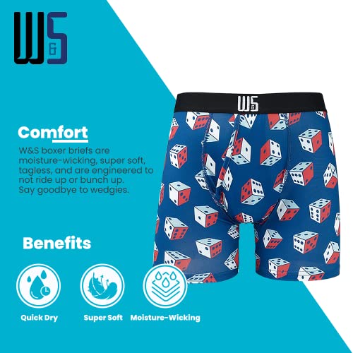 Warriors & Scholars Boxer Briefs For Men Pack Of 6, Ultra Soft, Breathable Quick Dry, Moisture-Wicking Mens Underwear, AM105F L - Image 4