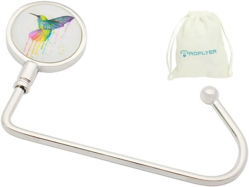 ROFLYER Purse Hook Hanger for Table Bar Handbag Hanger Safer Cleaner Bag Table Hanger with Velvet Pouch (Hummingbird) - Image 1