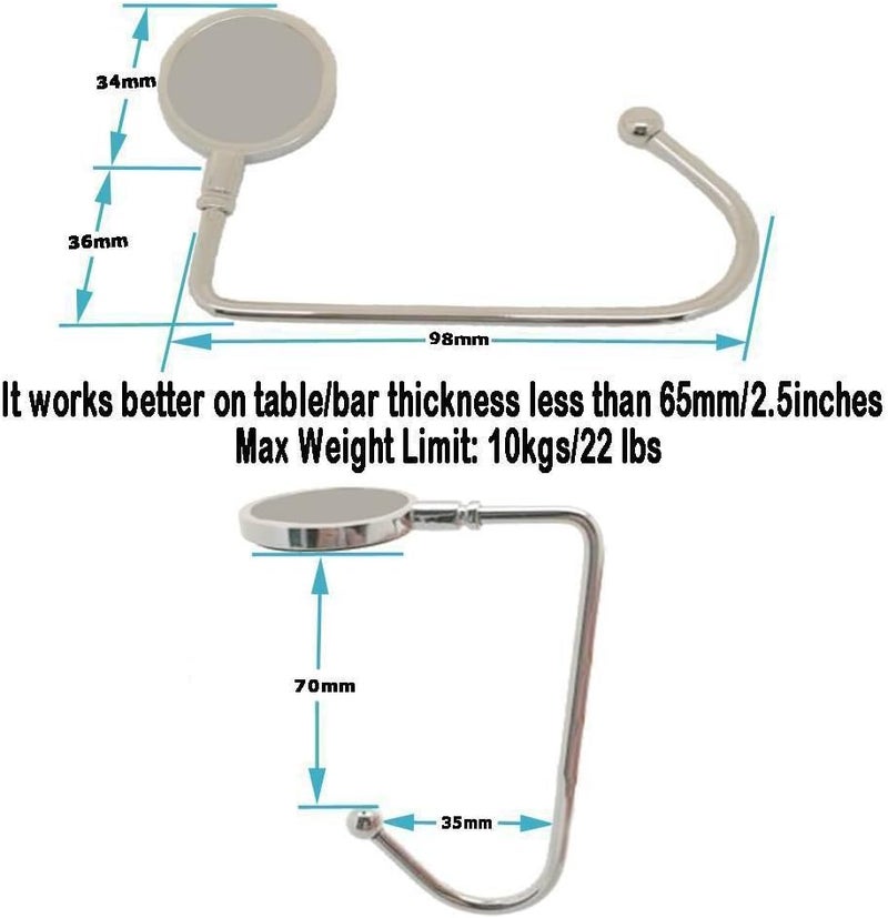 ROFLYER Purse Hook Hanger for Table Bar Handbag Hanger Safer Cleaner Bag Table Hanger with Velvet Pouch (Hummingbird) - Image 4