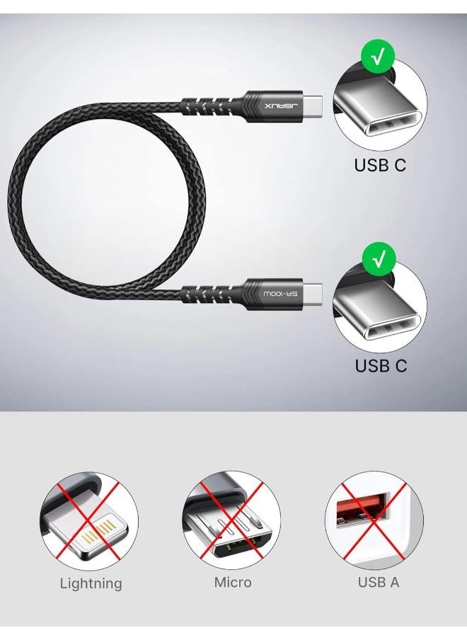 JSAUX JSAUX USB C to USB C Cable 100W/5A [1-Pack 6.6ft], QC 4.0/USB PD Type-C Fast Charging Cord Compatible with MacBook Pro/Air M2, iPad Pro 12.9/iPad Air/Mini 6 Samsung Galaxy S23 S22 S21 Black ( 2M )  - Image 4