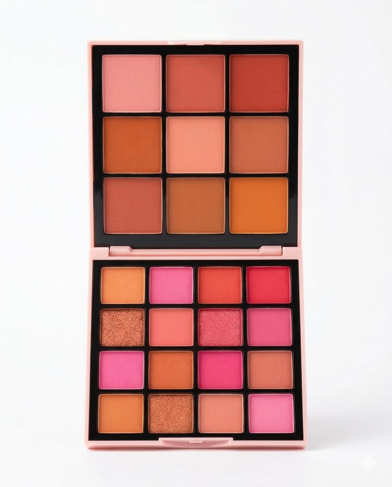 Carlla Rose Eyeshadow and Blusher Palette, 25 Colour Matte and Shimmer, Professional Makeup - Image 1