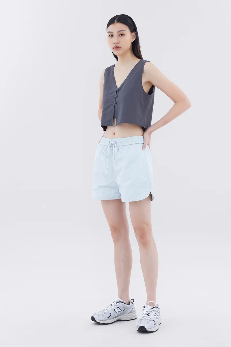 The Editor's Market Ellegra Curve-Hem Shorts