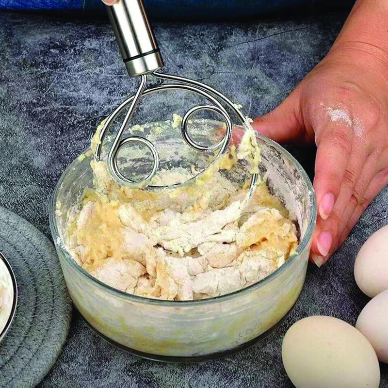 Avenn Avenn Premium Stainless Steel Dutch Whisk Dough Whisk Hand Mixer Artisan Blender for Egg Bread Cake Pastry Pizza Dough Perfect Baking Tool WHISKING TIRRING Kitchen Tools - Image 5