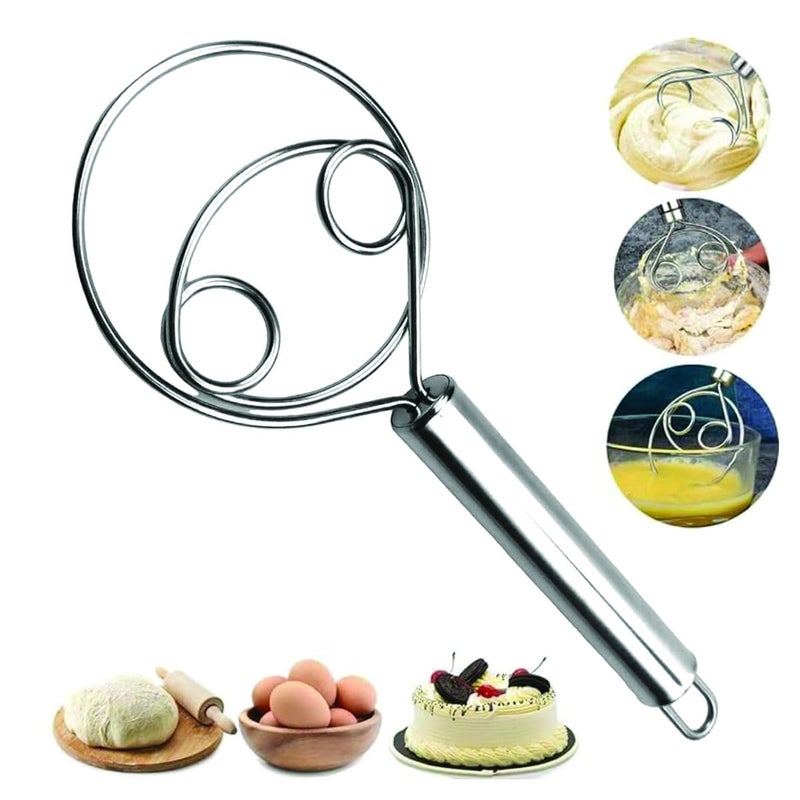 Avenn Avenn Premium Stainless Steel Dutch Whisk Dough Whisk Hand Mixer Artisan Blender for Egg Bread Cake Pastry Pizza Dough Perfect Baking Tool WHISKING TIRRING Kitchen Tools - Image 4