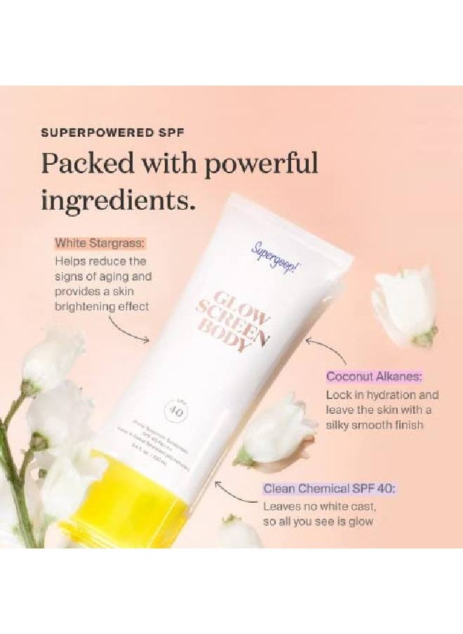 Glowscreen Body SPF 40 PA+++ 3.4 Fl Oz Body Lotion Broad Spectrum Sunscreen With Subtle Shimmer