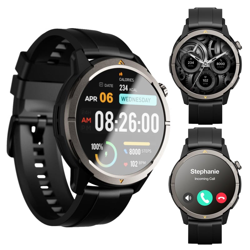 AGM Legion Rugged Smart Watch for Men Women, Bluetooth Calling, AMOLED Display, Heart Rate/SpO2/Sleep Tracking, 5ATM Waterproof, 100+ Sports Modes, DIY Dial, 30D Standby for Tactical Outdoor, Black - Image 3
