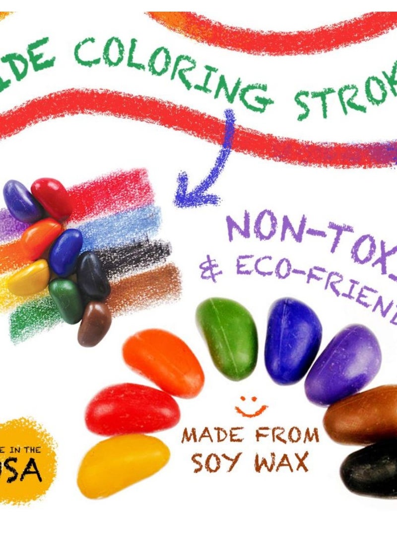Crayon Rocks أقلام شمعية صخرية فقط في علبة، 32 لون، أقلام ثلاثية القاعدة مصممة لتطوير الكتابة لدى الأطفال والرضع، نشاط ممتع وتعليمي، نشاط إبداعي، 2 من كل لون - 64 قطعة - Image 4