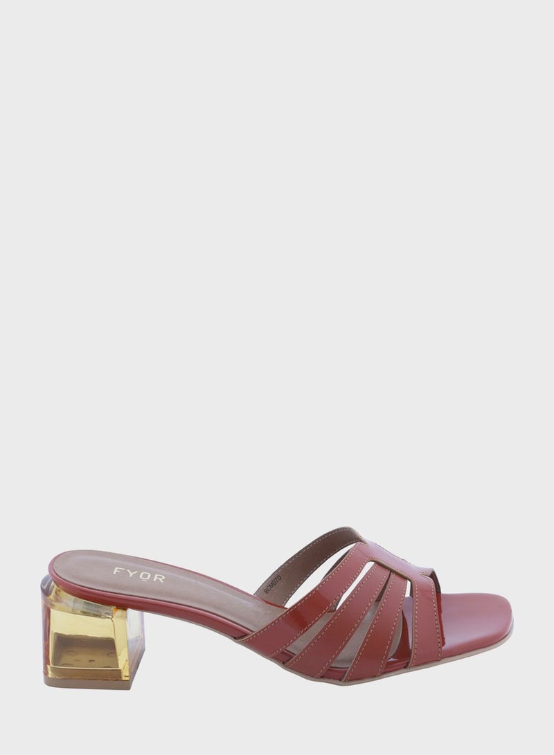 FYOR Block Mid Heel Sandals - Image 1