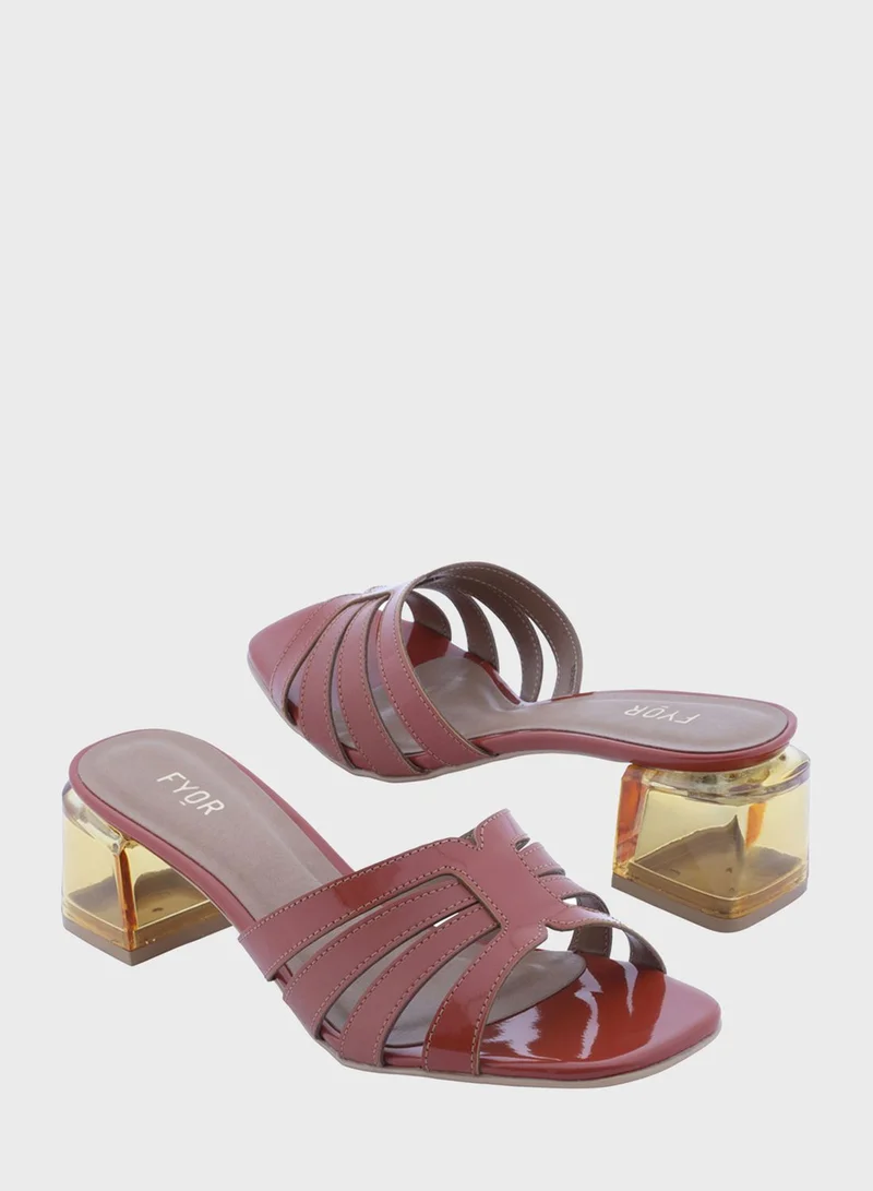 FYOR Block Mid Heel Sandals