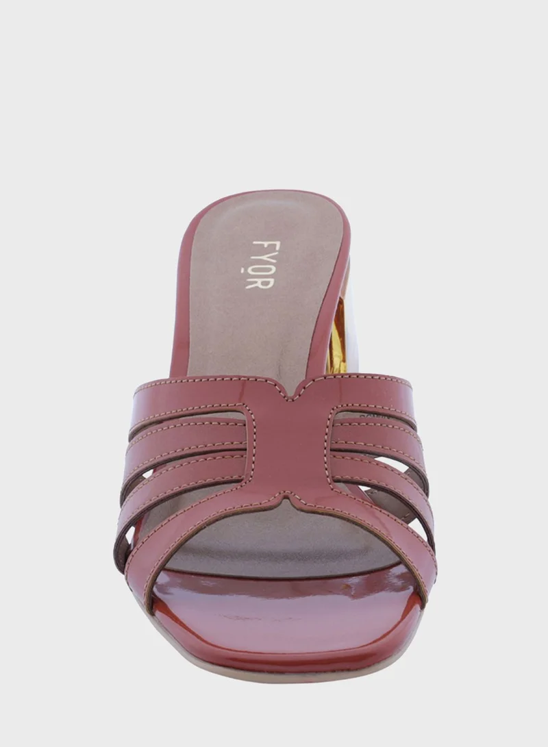 FYOR Block Mid Heel Sandals