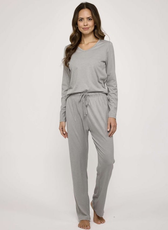REALESSENTIALS 2 Pack Women's Soft Cotton Long Sleeve Pajama Set with Pants - Lounge Sets for Women (Available In Plus), Set 5, M - Image 2