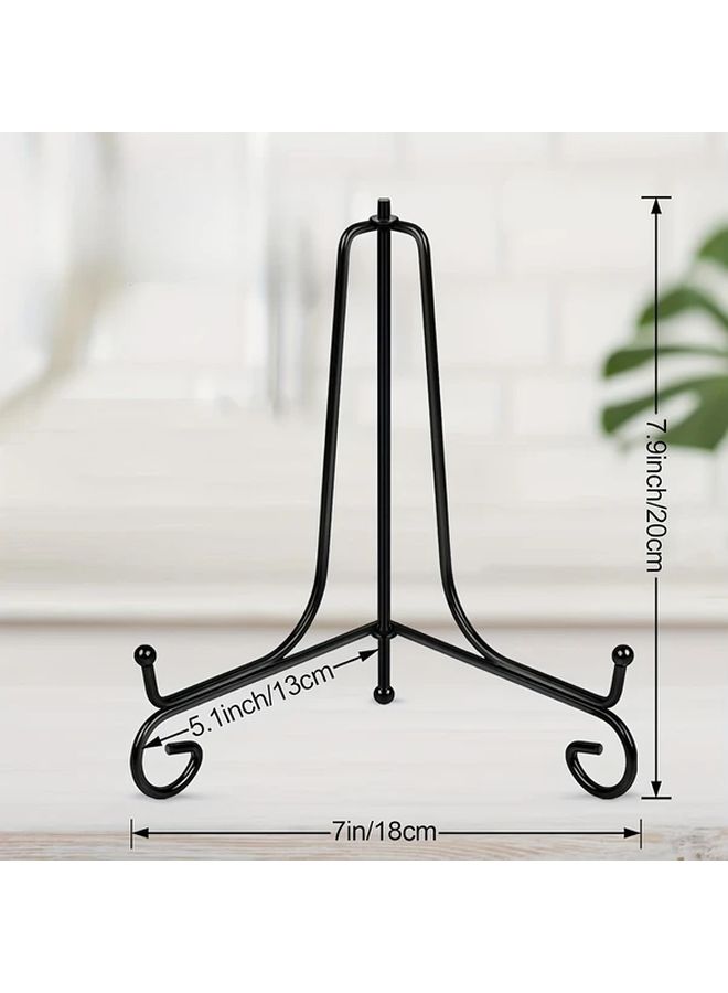 Vintage Black Iron Easel Stand Set 3 Packs 8 Inch For Picture Frames And Plates - Image 3