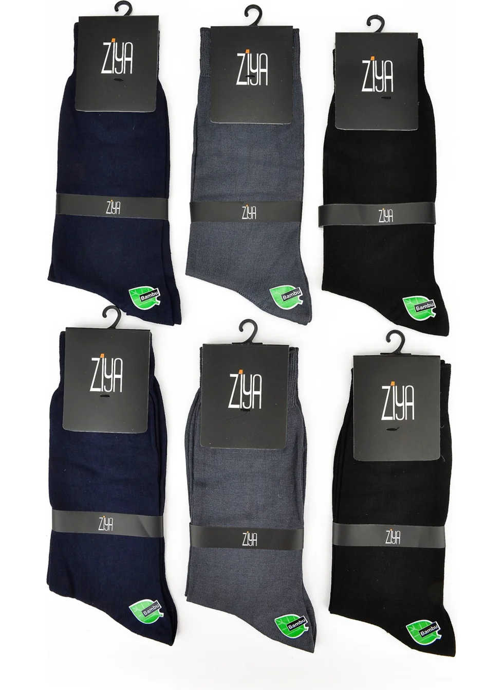 Ziya Men's Classic Bamboo 6-Piece Socks 13173Z012 Multi