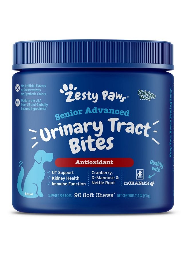 Zesty Paws Zesty Paws Senior Cranberry Supplement for Dogs - Bladder Bites for Dogs - Kidney & Urinary Tract for Dogs - Soft Chews with D-Mannose, Vitamin B6 & L-Arginine - Chicken - 90 Count  - Image 1