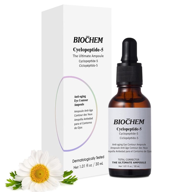 BIOCHEM Cyclopeptide5 AntiAging Eye Contour Ampoule Firming Hydrating Serum with Hyaluronic Acid UnderEye Treatment Reduces Bags Fine Lines Crows Feet 101 fl oz 30 mL - Image 2