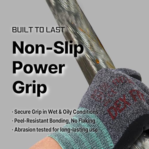 DEX FIT Nitrile Work Gloves FN330, 3 Pairs, 3D-Comfort Stretchy Fit, Firm Grip, Thin & Lightweight, Touch-Screen Compatible, Durable, Breathable & Cool, Machine Washable; Black Grey XXL (11) - Image 3