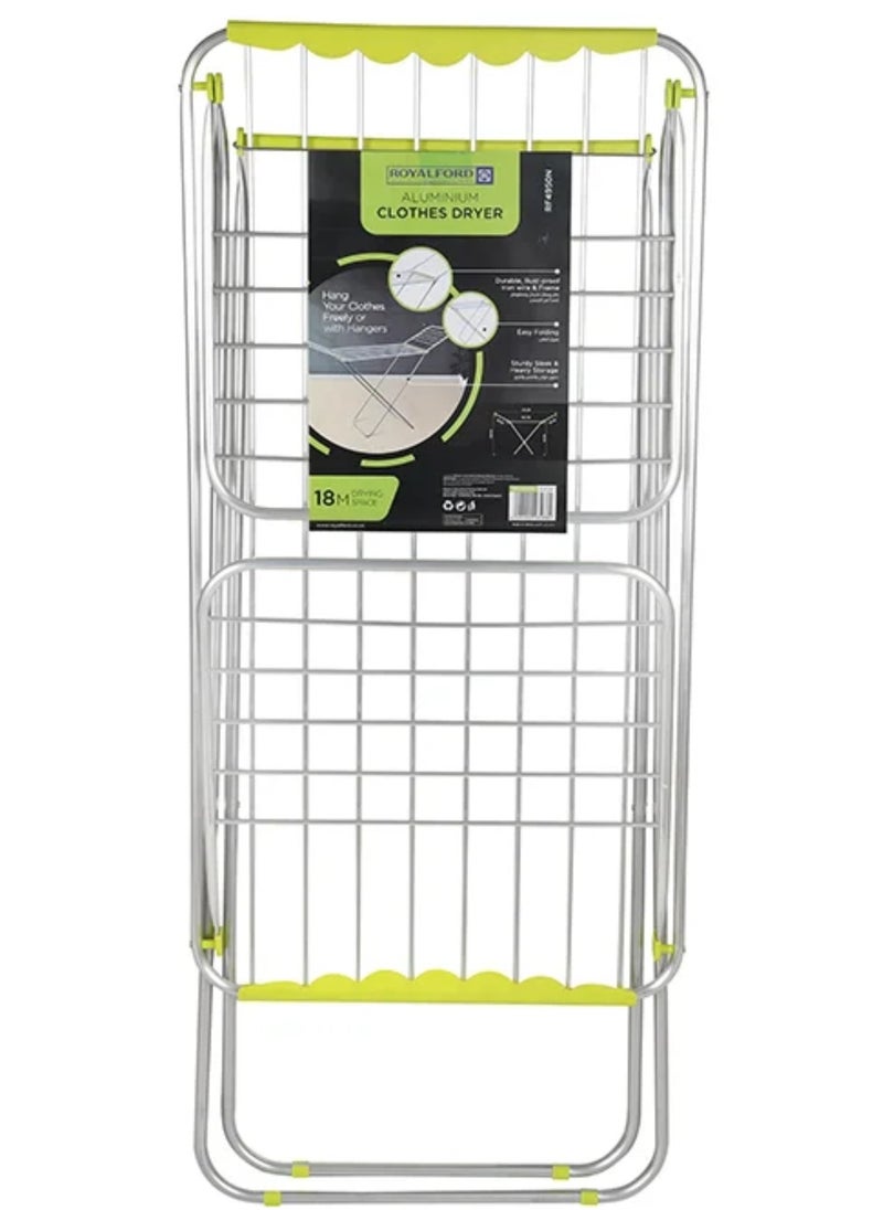 Royalford Aluminium Cloth Dryer, Green