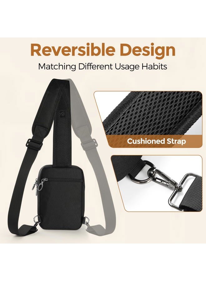 VADOO Small Sling Bag for Men, Tactical Crossbody Bag with Zipper Lock, RFID and Molle System for Travel Work Outdoor - Image 5