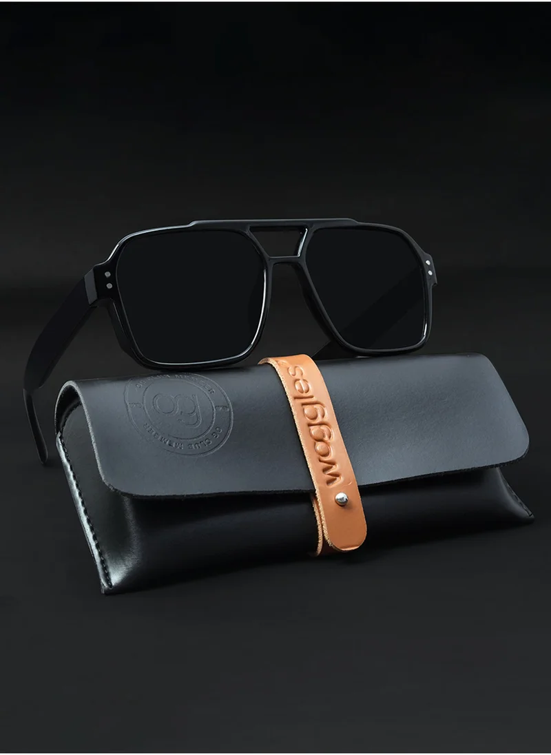 Woggles Uv-Protected Black Aviator Sunglasses
