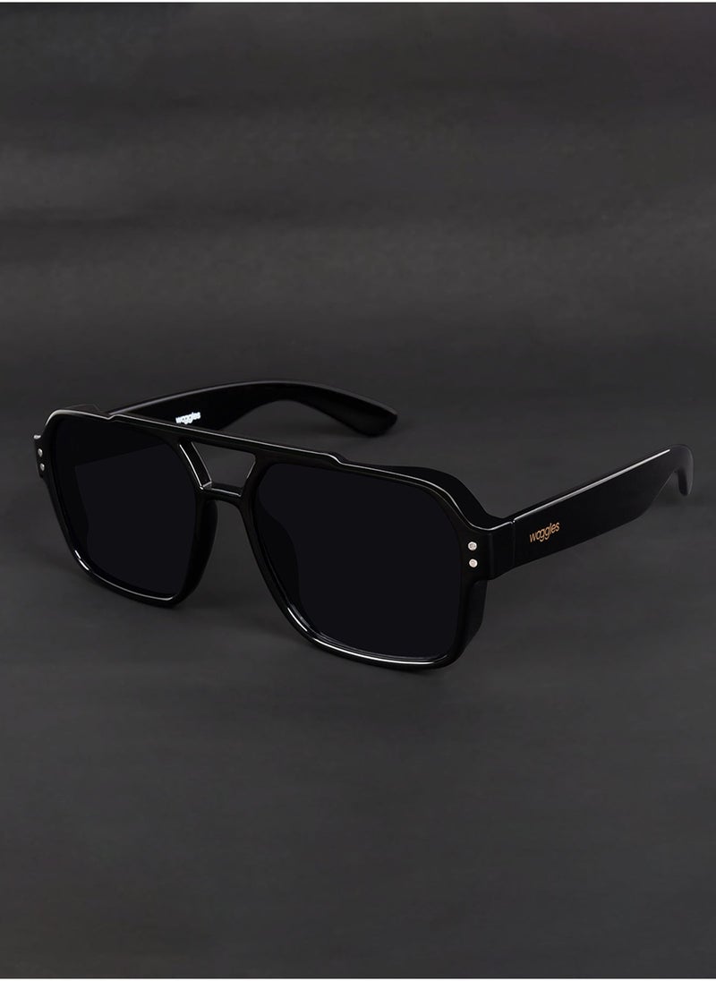 Woggles Uv-Protected Black Aviator Sunglasses - Image 2