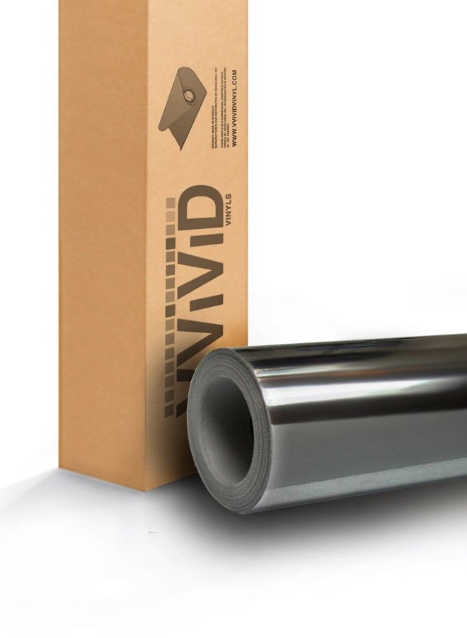 VViViD Black Mirror Chrome Cast Vinyl Wrap Self-Adhesive Film Decal Air-Release Bubble and Air-Free 3MIL-8 (10ft x 5ft) - Image 1