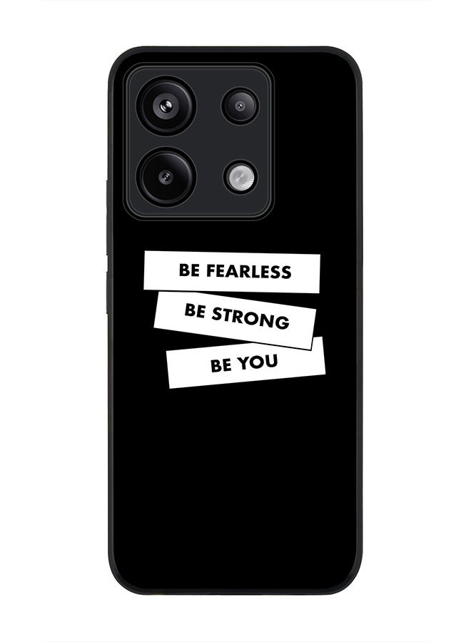 Stylizedd Rugged Black Edge Case for Xiaomi Redmi Note 13 Pro 5G, Slim fit Case Flexible Anti Drop TPU Gel Thin Cover -  Fearless, Strong, You - Image 1