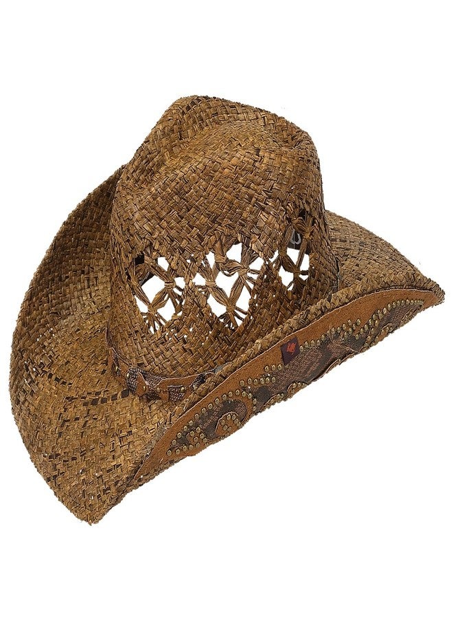 Peter Grimm Jarales Drifter Straw Cowboy Hat Brown - Image 1